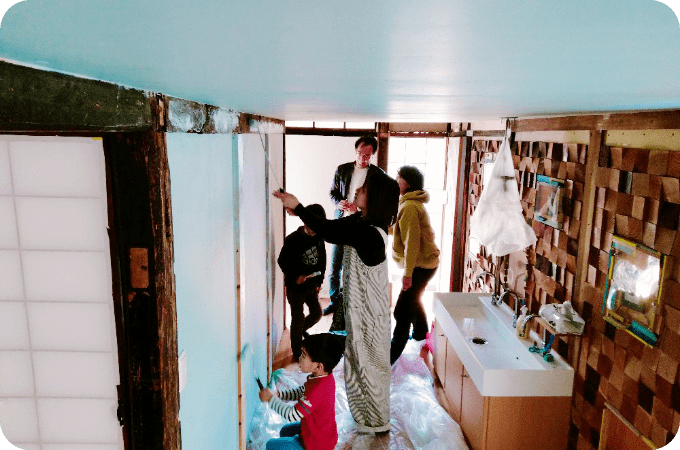 画像：天井の塗装